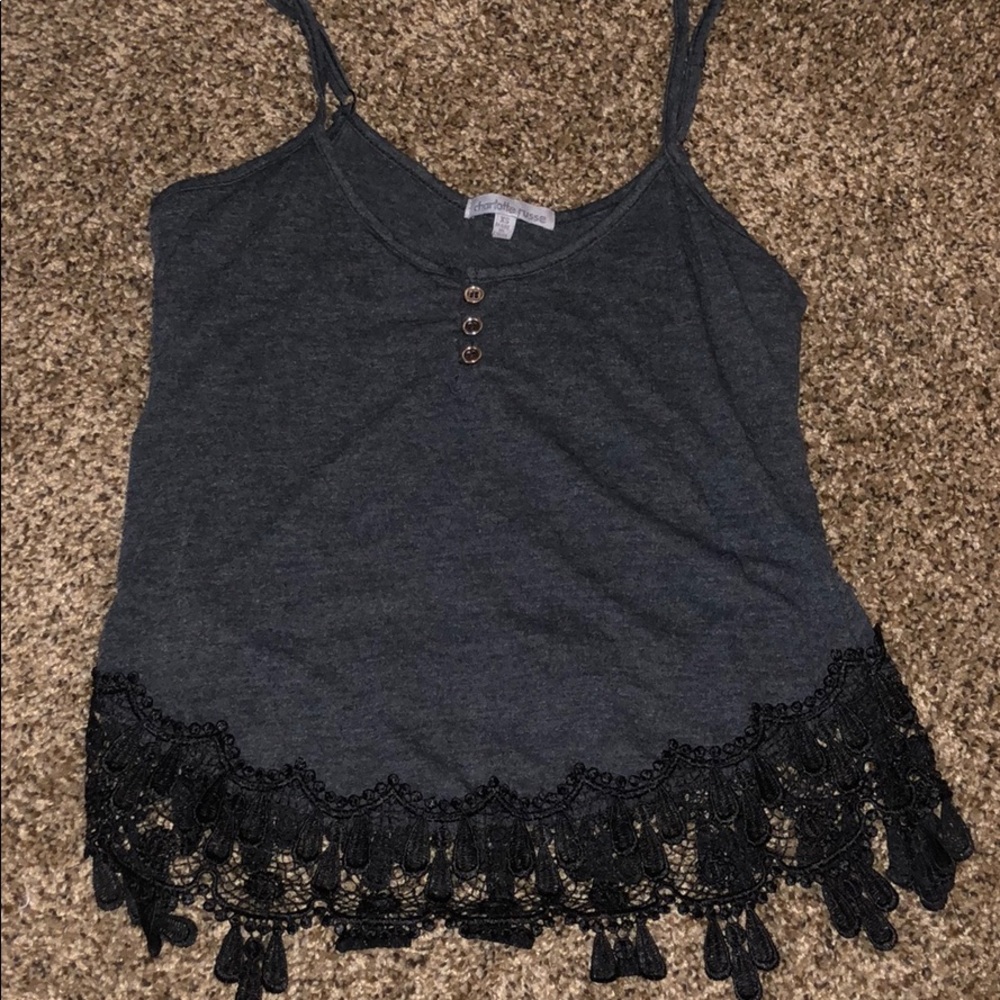 Grey top with laced bottom